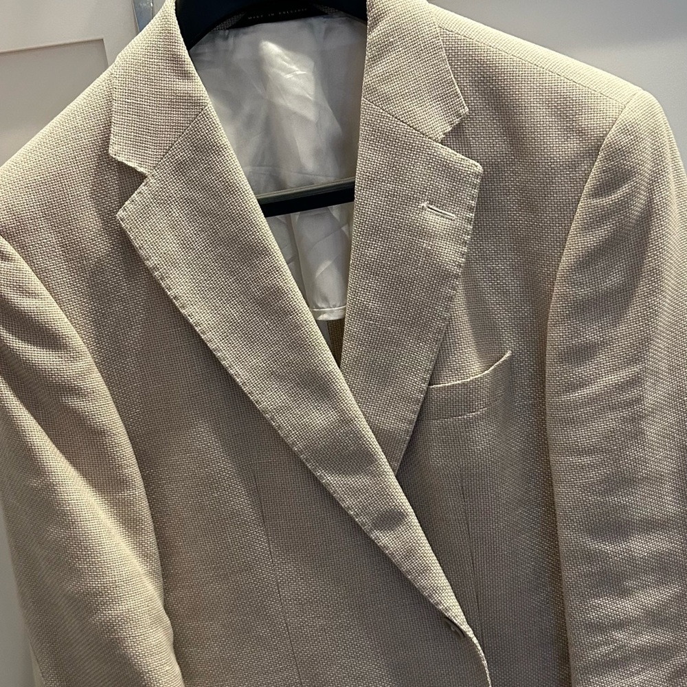 Boss Cream Sport Coat with Notch Lapel